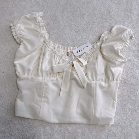 lottie moss pacsun milkmaid tie front bustier top - Picture 5 of 13